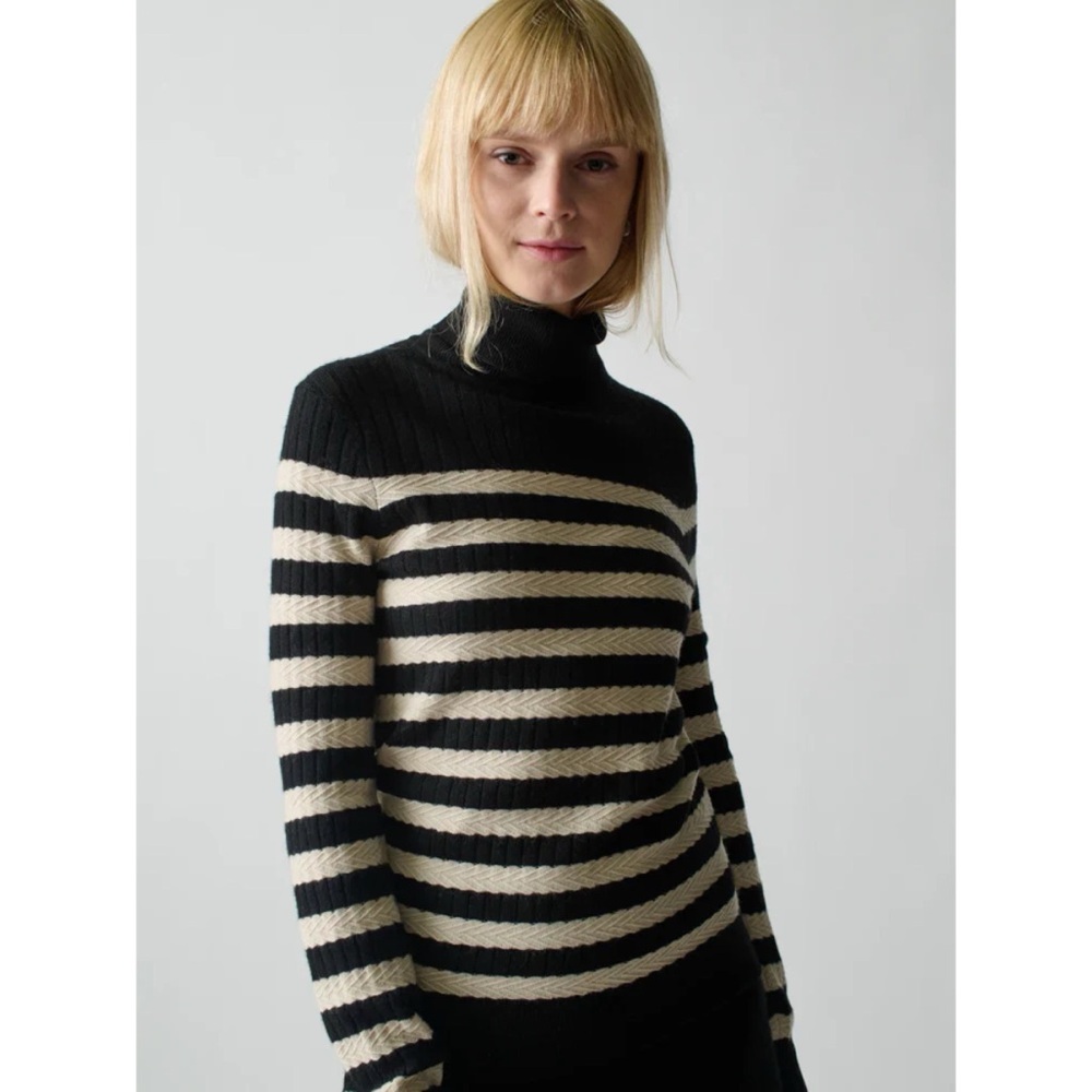 Lingua Franca Morrissey Stripe Turtleneck Small - Picture 2 of 7